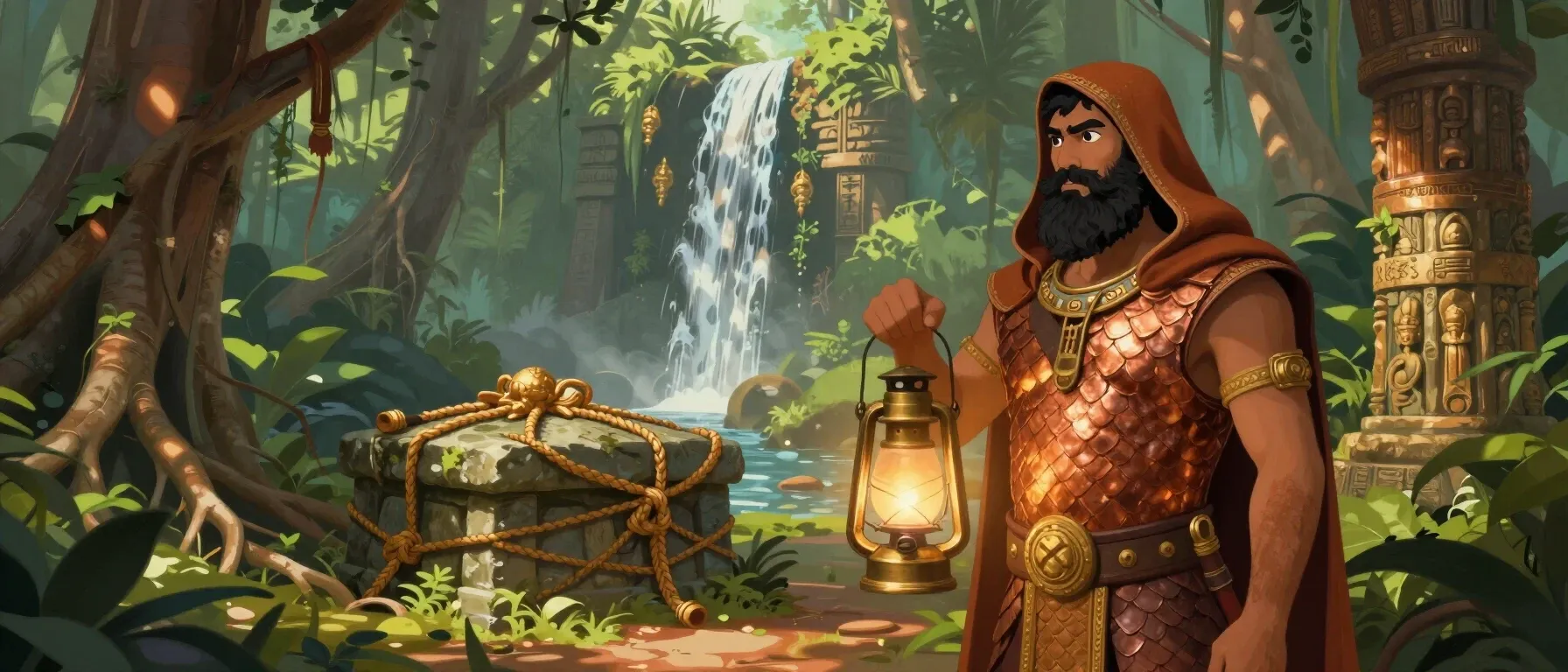 Bingo Extra account security keys and a glowing lantern in an illustrated fantasy scene