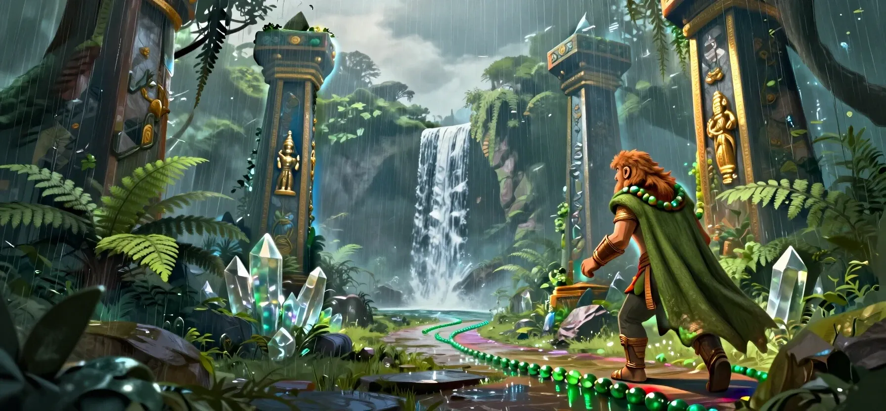 Bingo Extra glowing coins leading between crystal gates