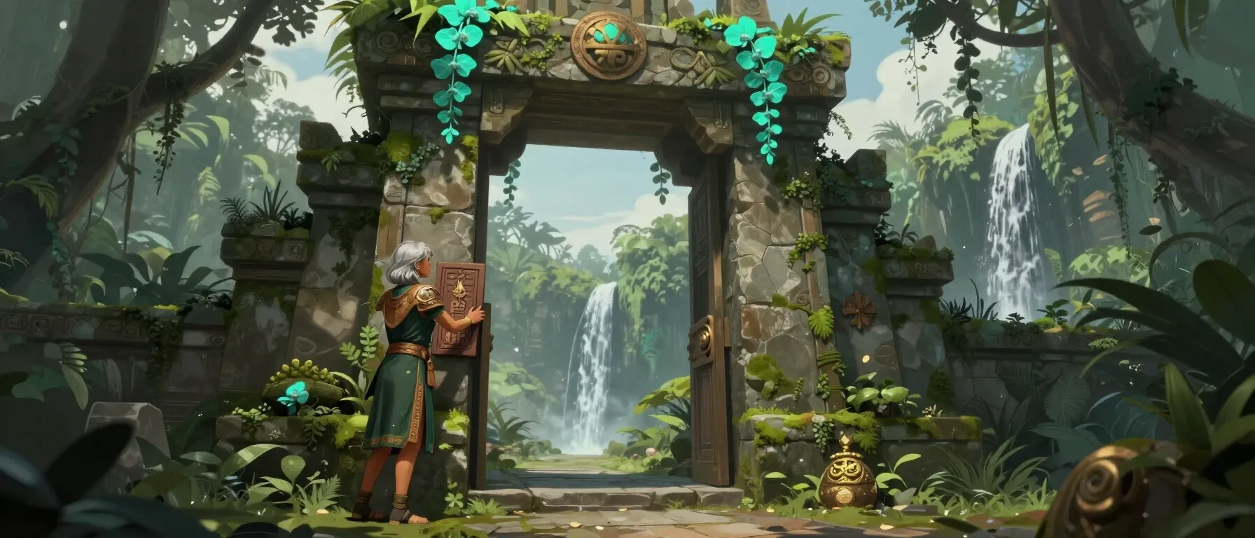 Bingo Extra login key beside a secure account gate in an illustrated fantasy scene