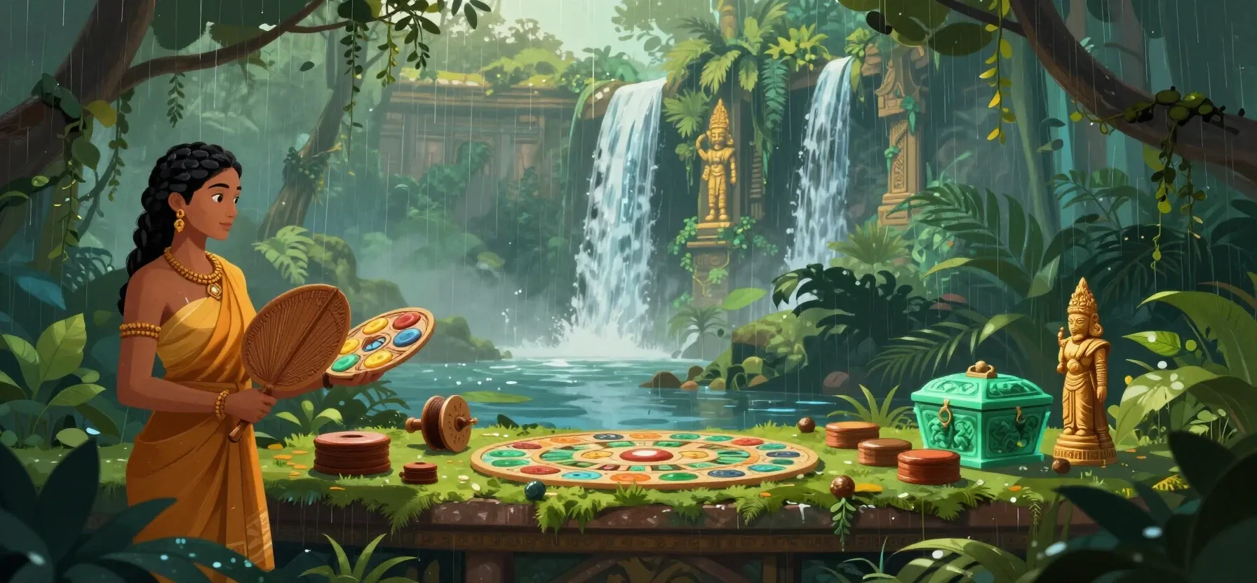 Bingo Extra slot reels, game tokens and a glowing jackpot chest